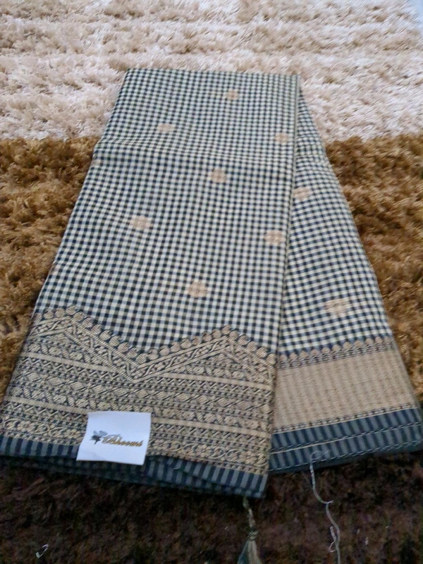 Soft Chanderi Weaving  - Black