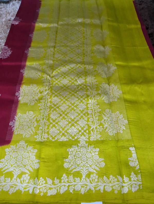 Pure Handloom Raw Mango  - Maroon