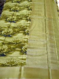 Pure Crepe With Satin Border  - Olivine 3