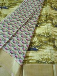 Pure Crepe With Satin Border  - Olivine 3
