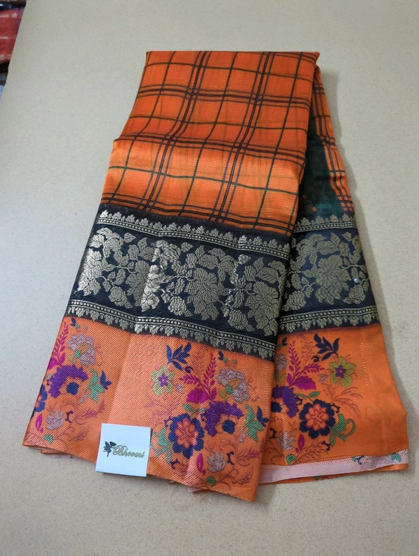 Pure Mango Organza Designer  - orange