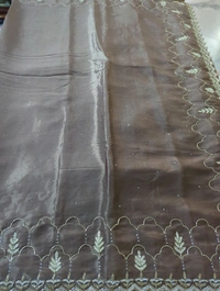 Designer Work Saree - Brown
