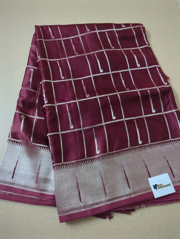 Mushru With Paithani Border  - Maroon