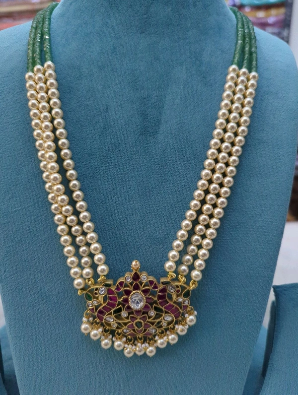 Jadua Kundan With Swarovski Mala - Vz, green