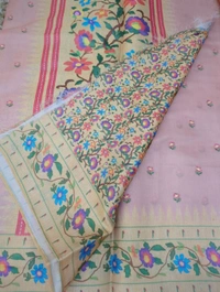 Soft Satin Tussar  - Pink