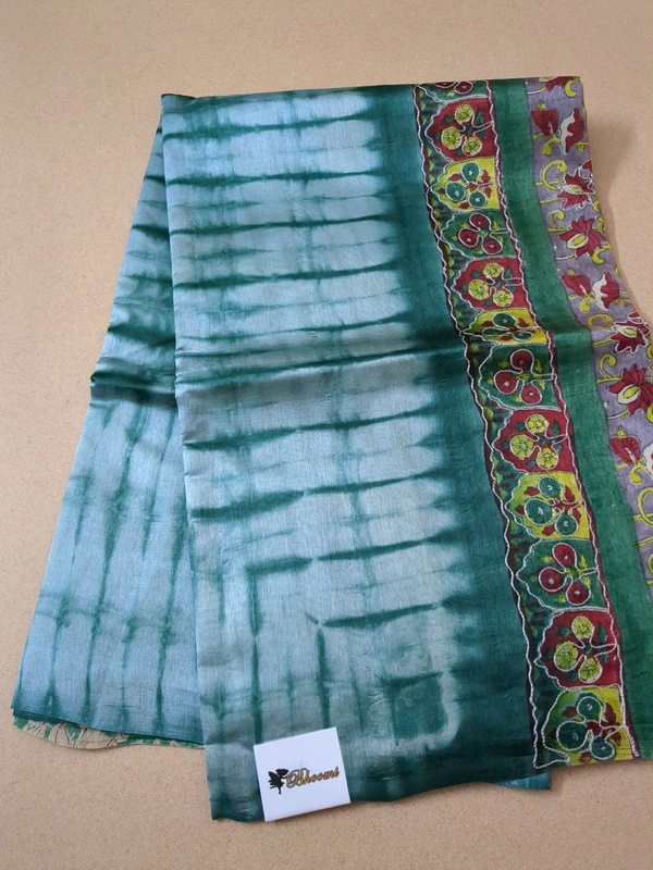 Pure Tusser Mango Designer - dark green
