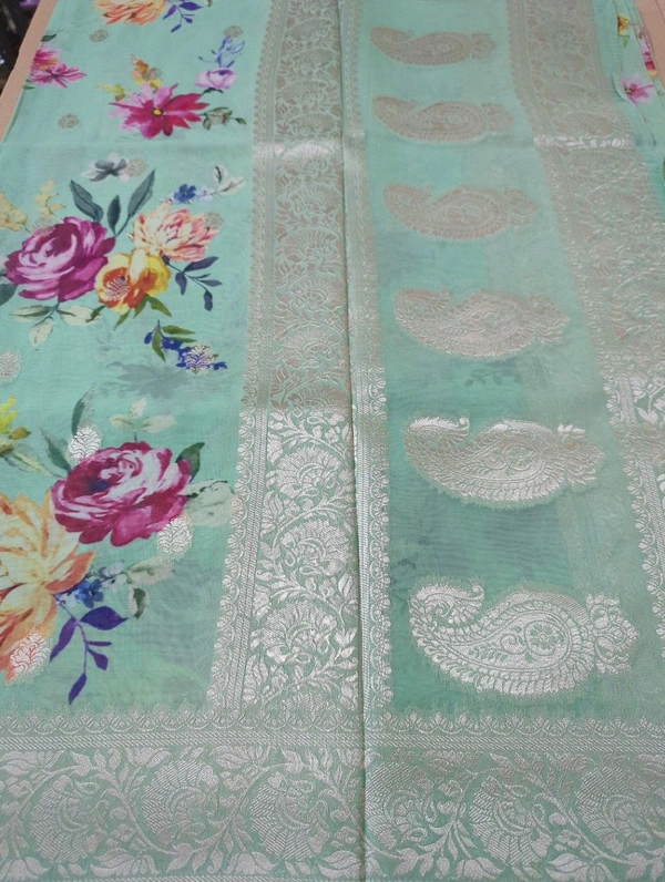 Pure Georgette Organza - Jungle Mist