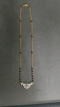 3mm Black Cz's With Diamond Replica Pendant  - mint green, 20 Inches, Vz