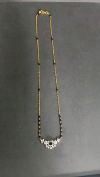 3mm Black Cz's With Diamond Replica Pendant  - Blue, 20 Inches, Vz