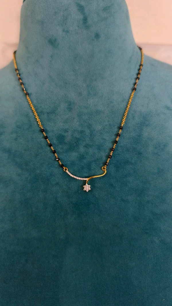 2.5mm Black Cz's With Diamond Copy Pendant  - 18 Inches, Vz