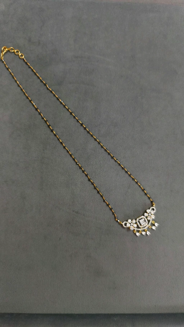 Black Diamonds With Diamond Copy Pendant - 18 Inches, Vz