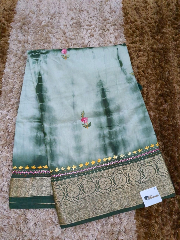 Soft Dola With Hand Work  - White 10