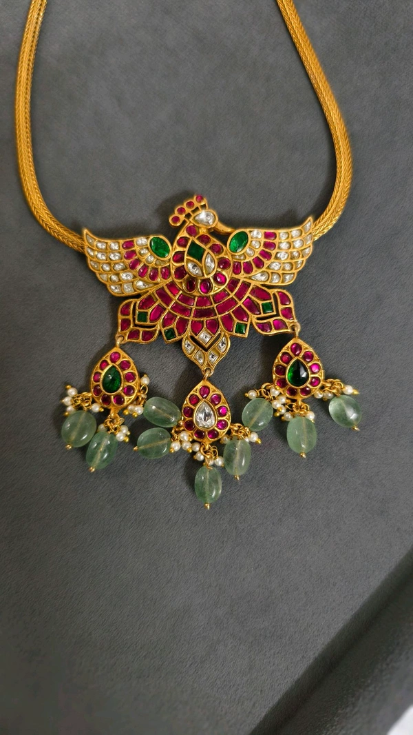 Naan Patti Chain With Jadau Kundan Pendant  - Vz