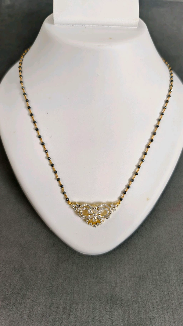 Black Diamonds With Diamond Replica Pendant  - White, 17 Inches, Vz