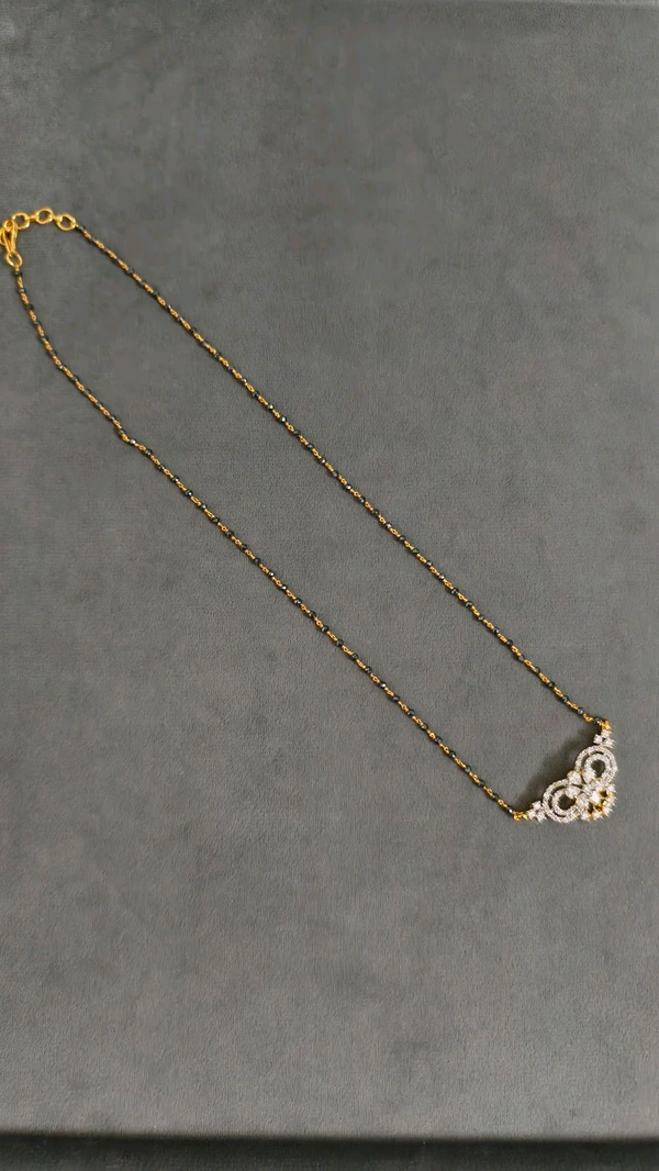 Black Diamonds With Diamond Replica Pendant  - White, 17 Inches, Vz