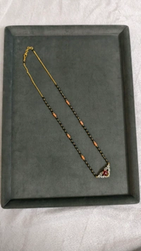 3mm Black Cz's And Corals With Diamond Copy Pendant  - ruby, 22 Inches, Vz