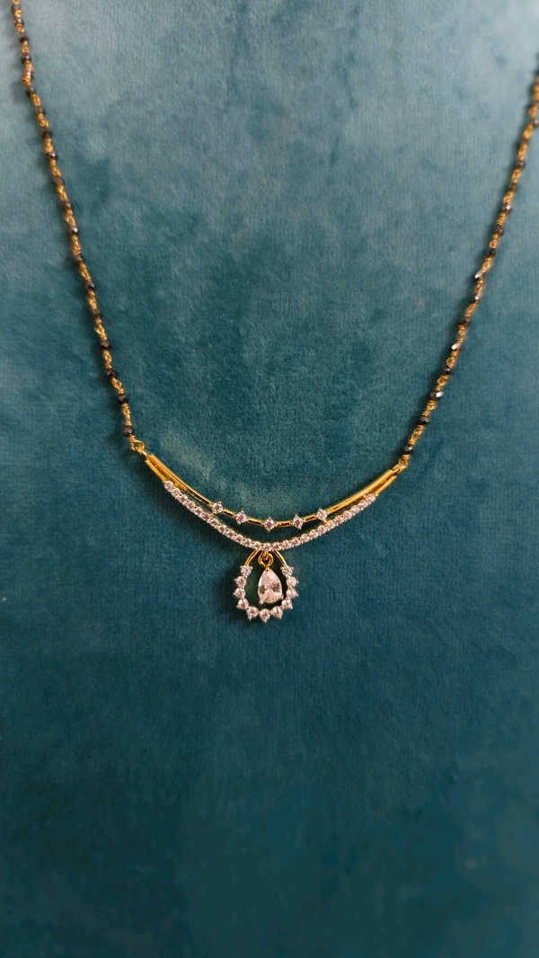 Black Diamonds With Diamond Replica Pendant  - White, 19 Inches, Vz