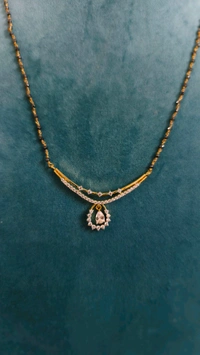 Black Diamonds With Diamond Replica Pendant  - White, 19 Inches, Vz