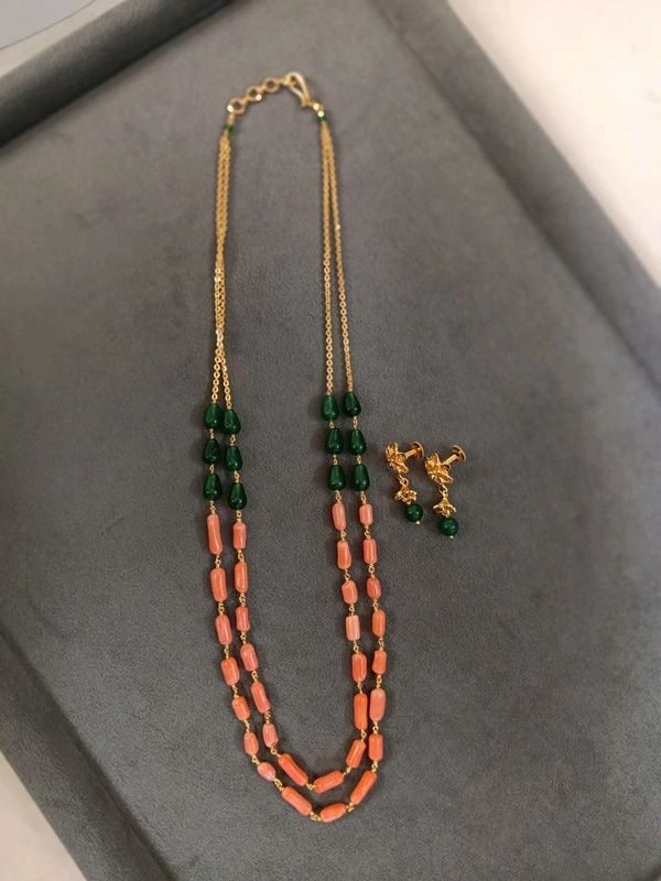 Real Corals And Green kattutheega Chain 