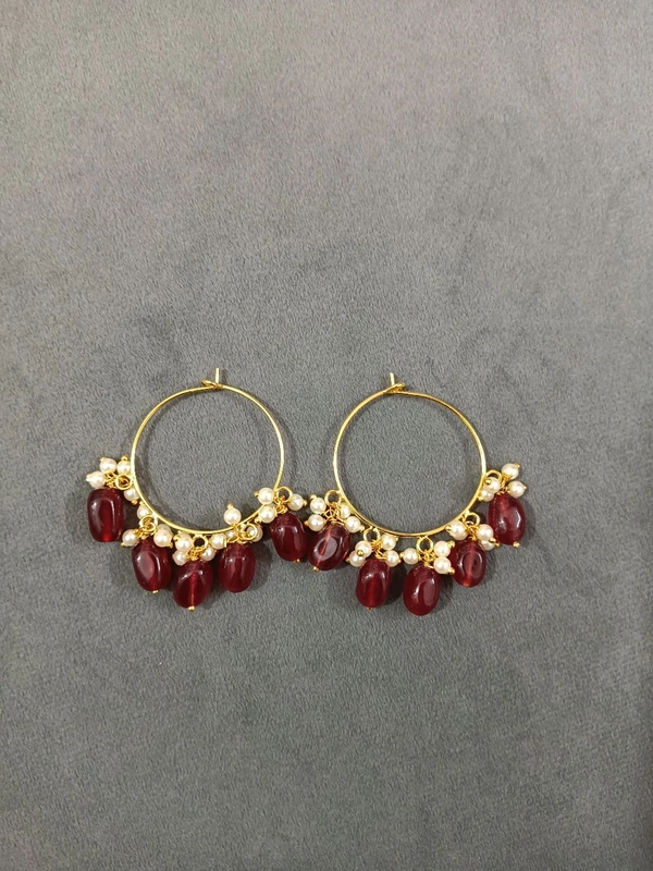 Earrings  - Maroon