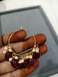 Earrings  - Maroon