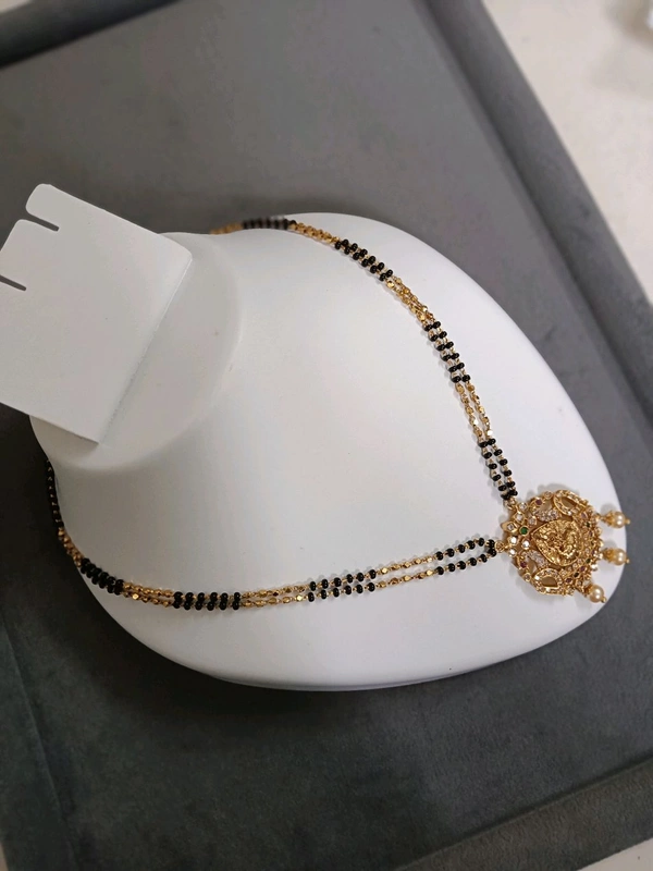 Black Beads With Laxmi Pendant 