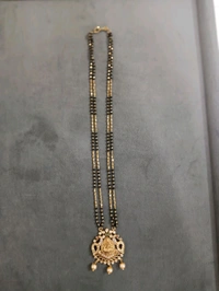 Black Beads With Laxmi Pendant 
