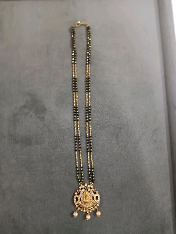 Black Beads With Laxmi Pendant 