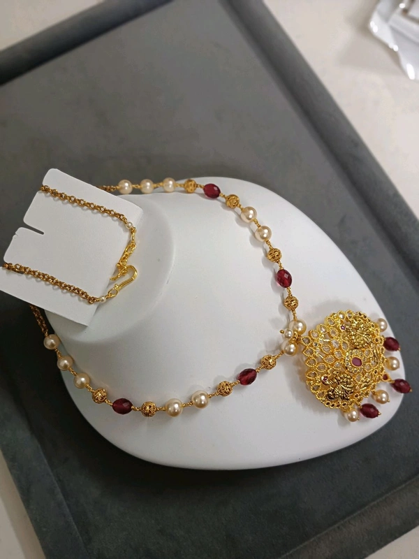 Peacock Pendant With Cz's  - Red