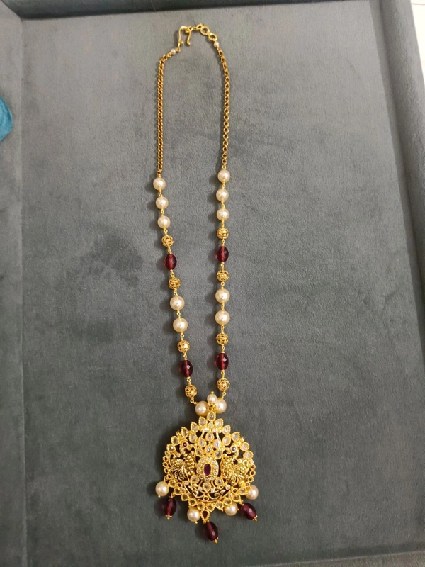 Peacock Pendant With Cz's  - Red