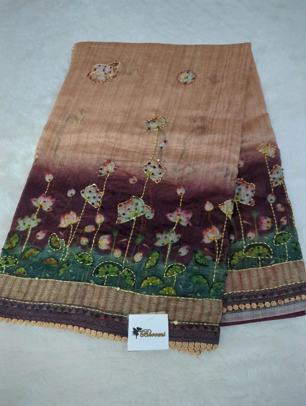 Soft Chanderi Kantha - Brown