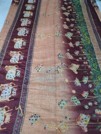 Soft Chanderi Kantha - Brown
