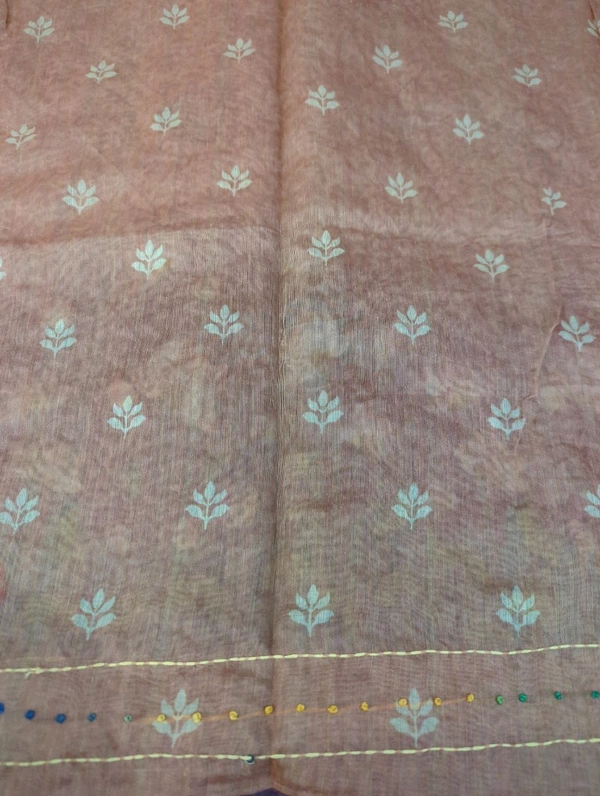 Soft Chanderi Kantha - Brown