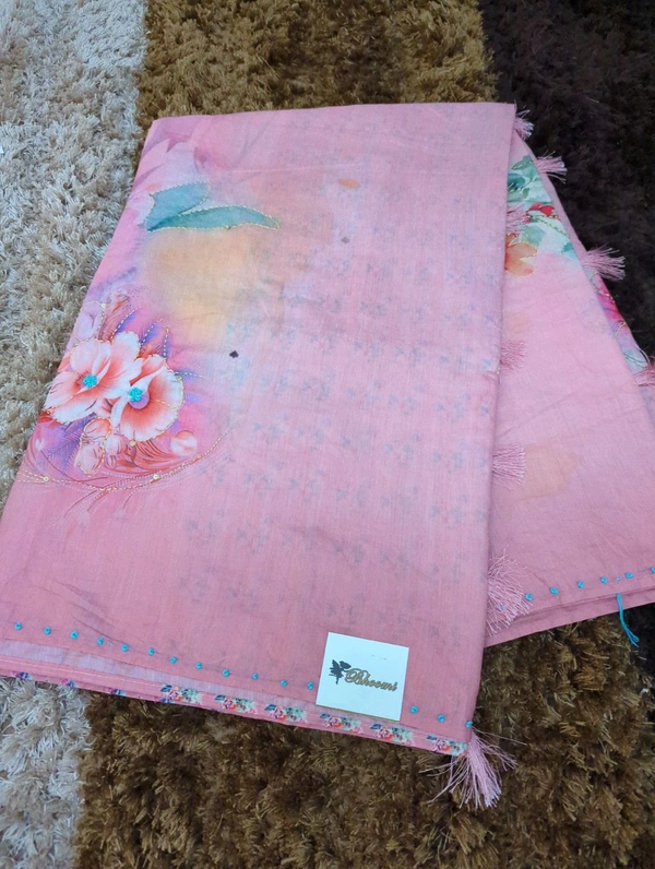 Mul Mul Chanderi Designer  - Pink