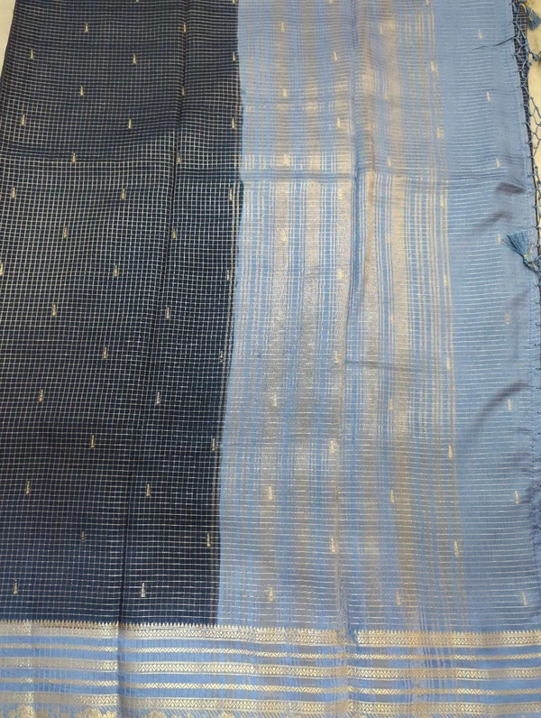 Dola Kanchi Check's  - Navy Blue