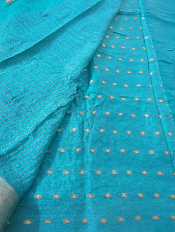 Pure Chinnon Embroidery  - sky blue