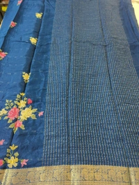 Pure Chinnon Embroidery  - Blue