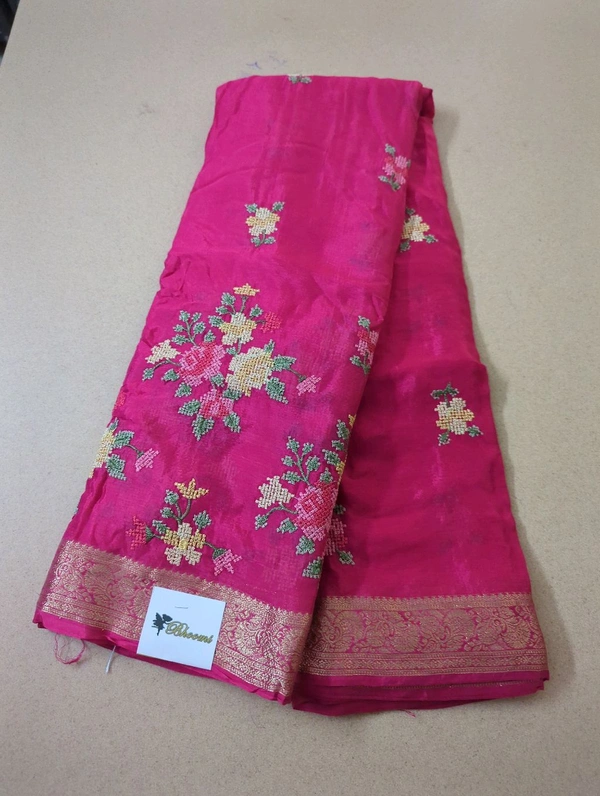 Pure Chinnon Embroidery  - pink