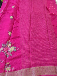 Pure Chinnon Embroidery  - pink
