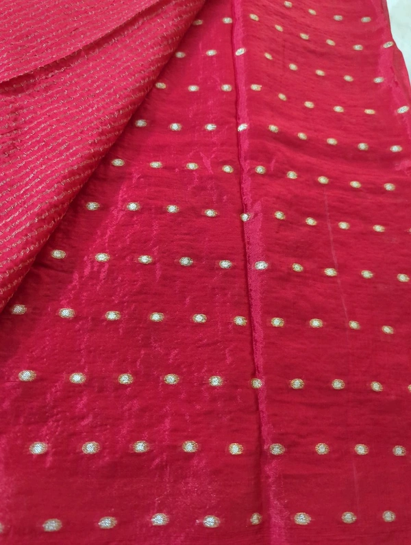 Pure Chinnon Embroidery  - Red