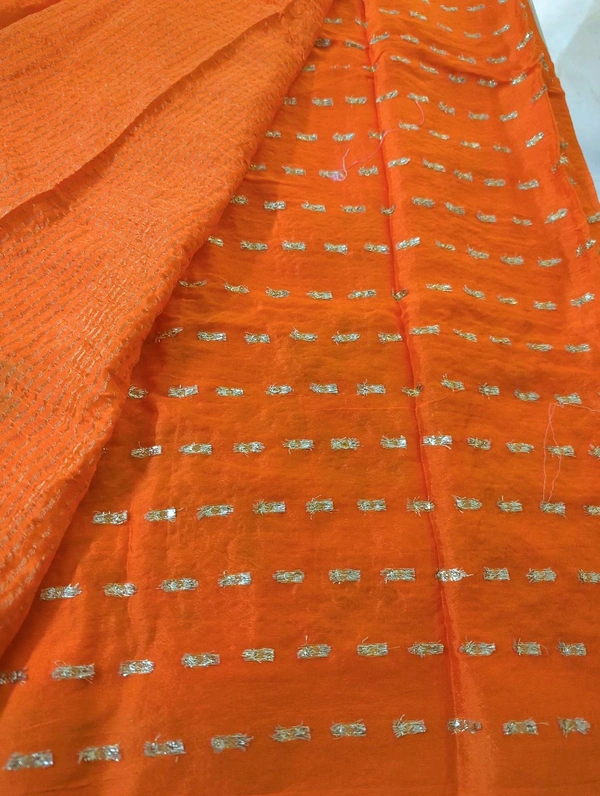 Pure Chinnon Embroidery  - orange