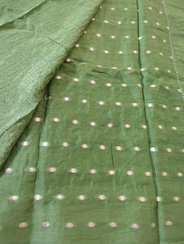 Pure Chinnon Embroidery  - green
