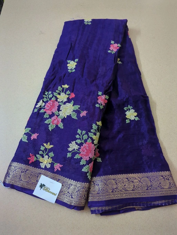 Pure Chinnon Embroidery  - violet
