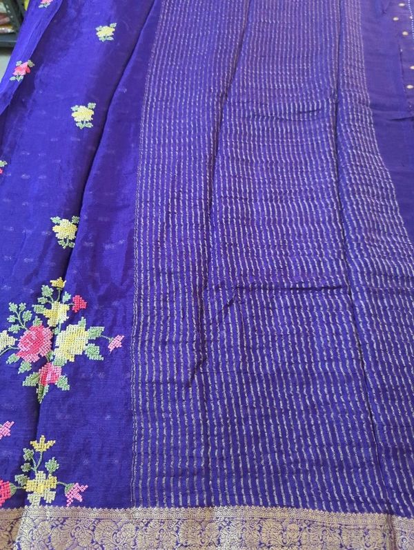 Pure Chinnon Embroidery  - violet