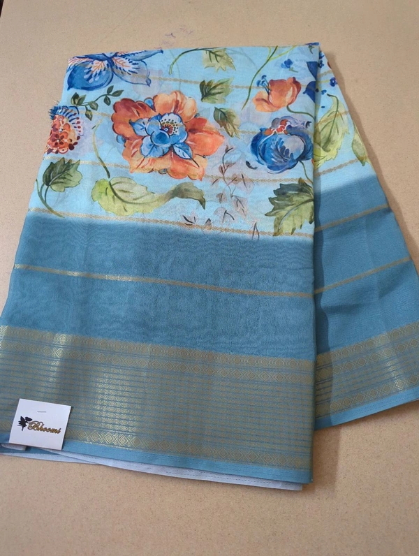 Soft Georgette Organza  - blue