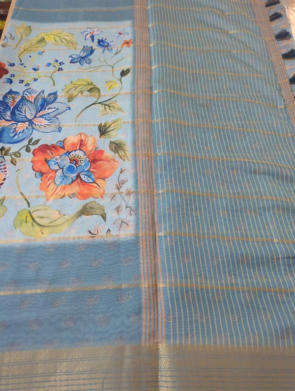 Soft Georgette Organza  - blue