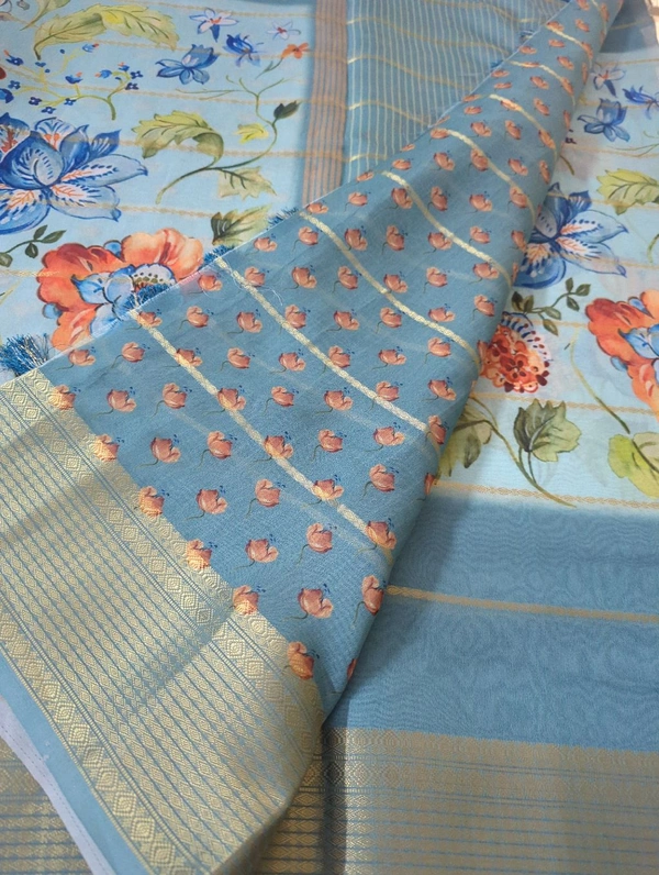 Soft Georgette Organza  - blue