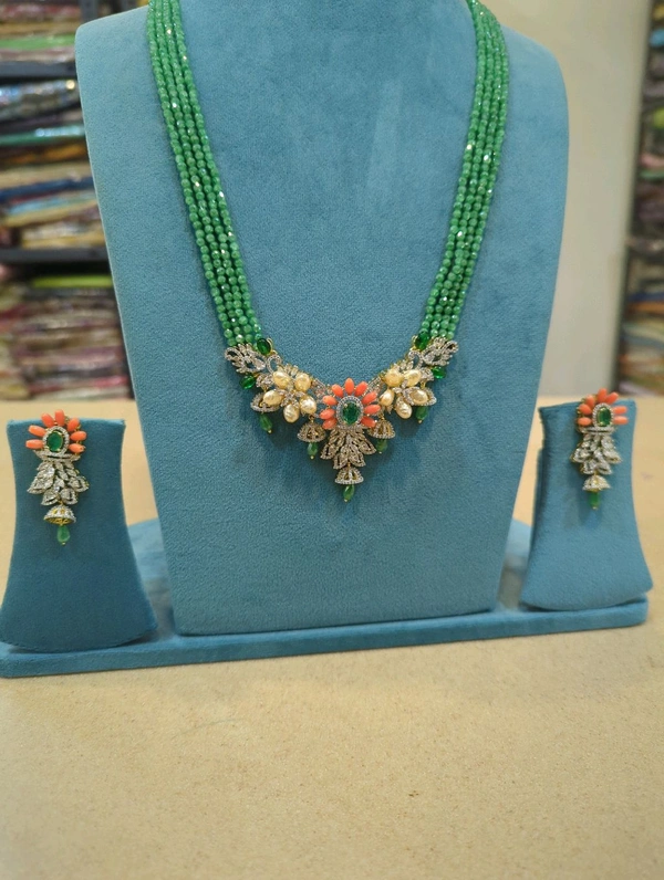 Designer Pendent Set With Sitara Beads  - Vz