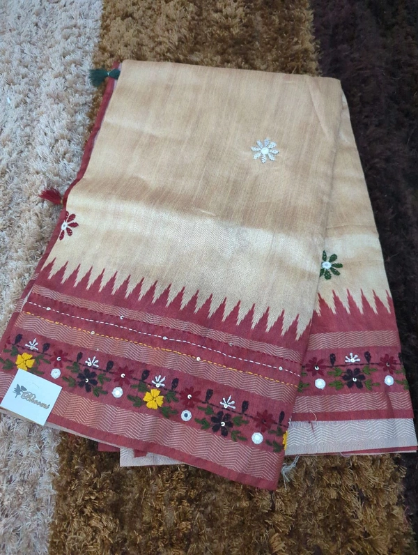 Tusser Lambani Work  - Solid Pink