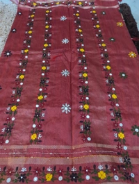 Tusser Lambani Work  - Solid Pink